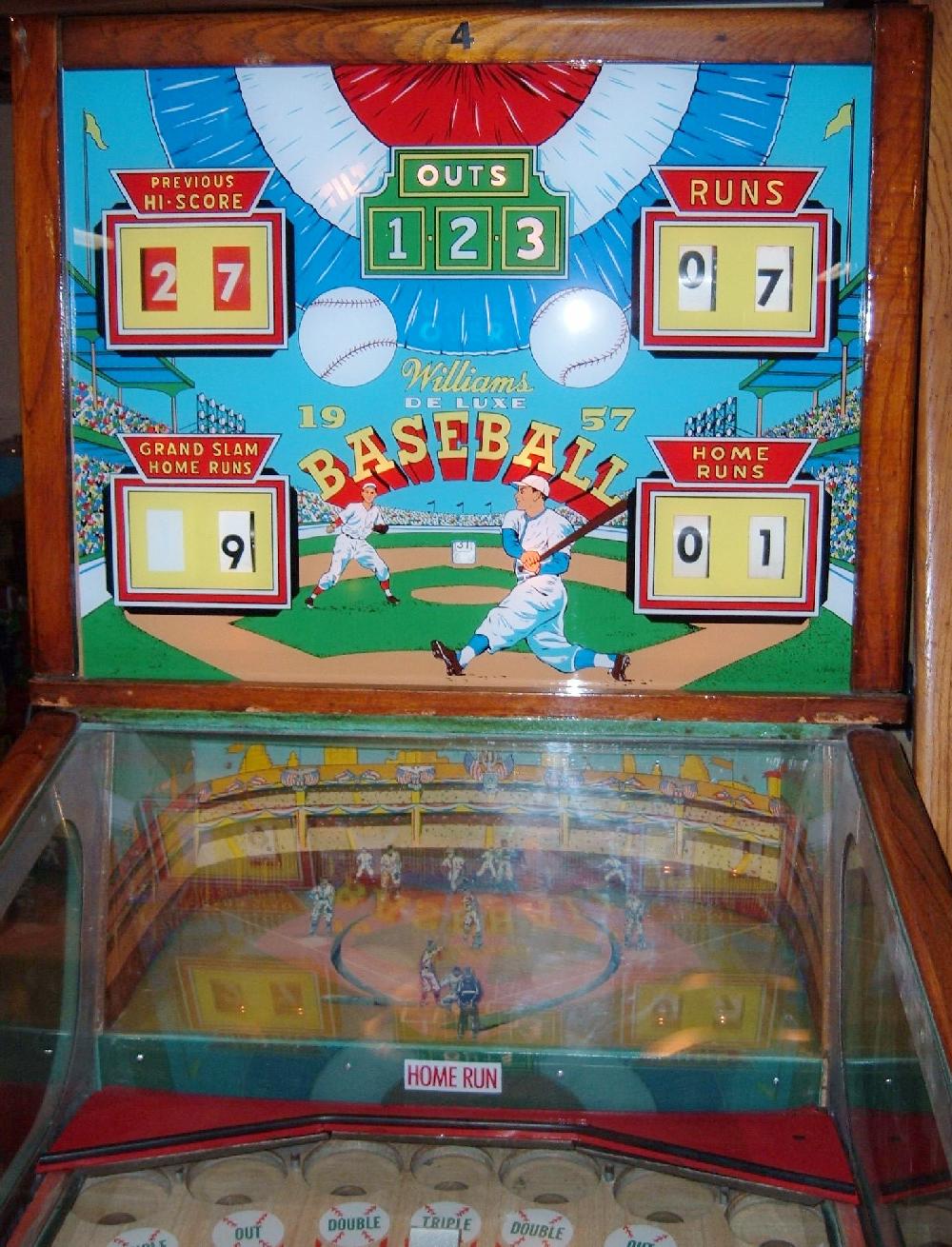 kobling Brokke sig retning Williams Deluxe Baseball pitch and bat arcade pinball game 1957