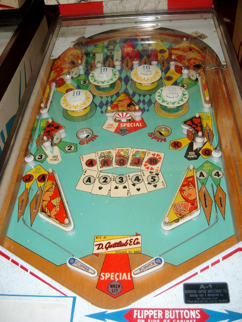 Gottlieb Spin a Card coin operated pinball 1969 game