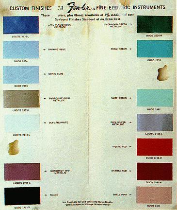 Lucite Color Chart