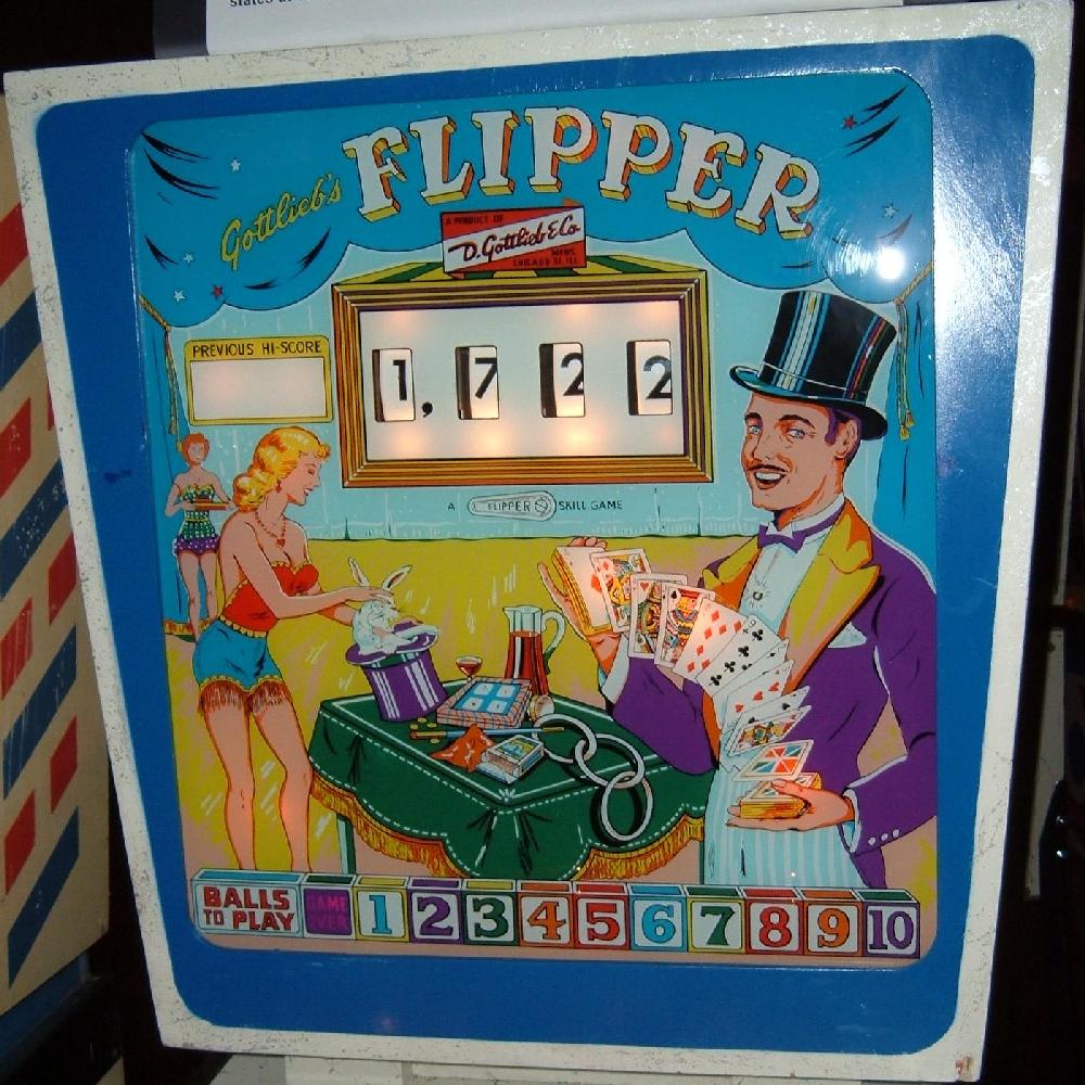 Gottlieb Flipper pinball 1960 coin operated pinball woodrail game
